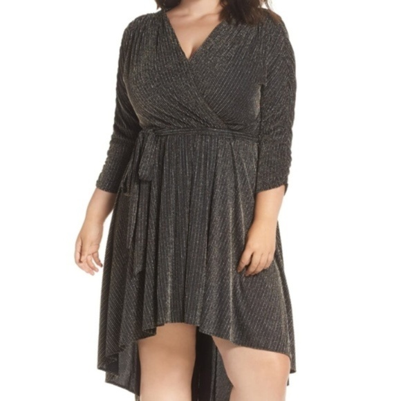 Chelsea28 Metallic Wrap Dress Plus Size 20W NWT - Picture 2 of 8